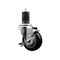 Service Caster 3.5'' SS Black Poly Swivel 1-5/8'' Expanding Stem Caster with Brake SCC-SSEX20S3514-PPUB-BLK-TLB-158 - alternate 1